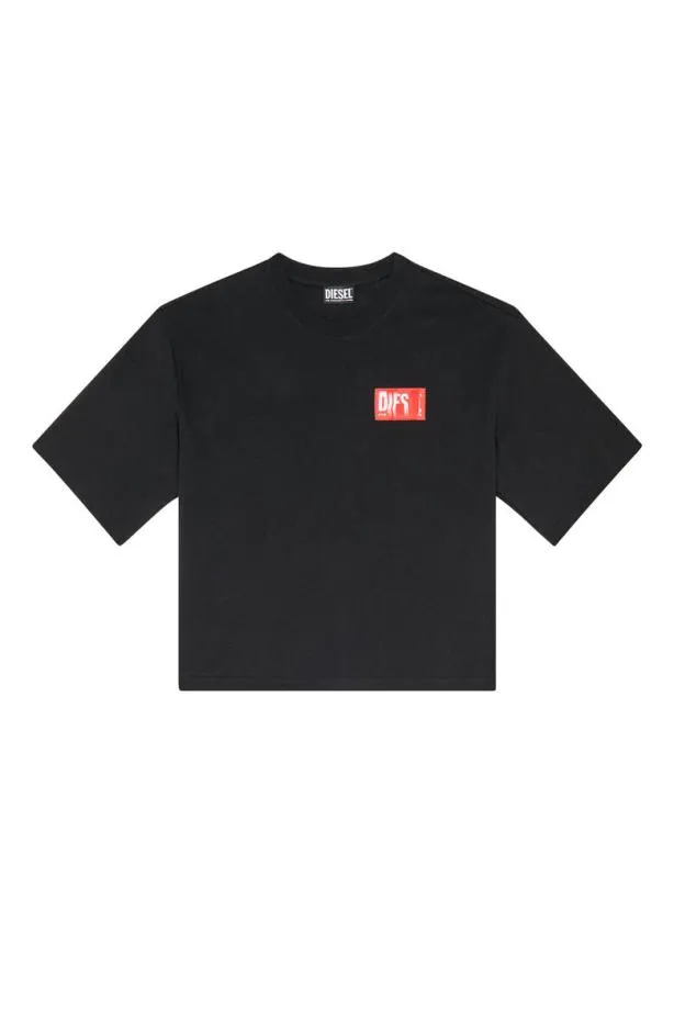 Diesel Trowylabel Black Women TShirts and Tops