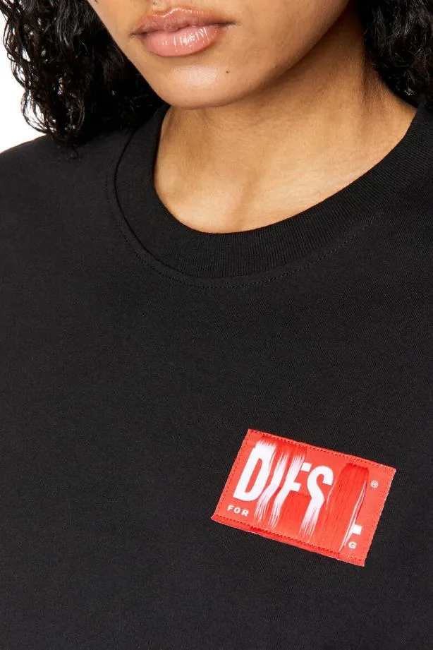 Diesel Trowylabel Black Women TShirts and Tops