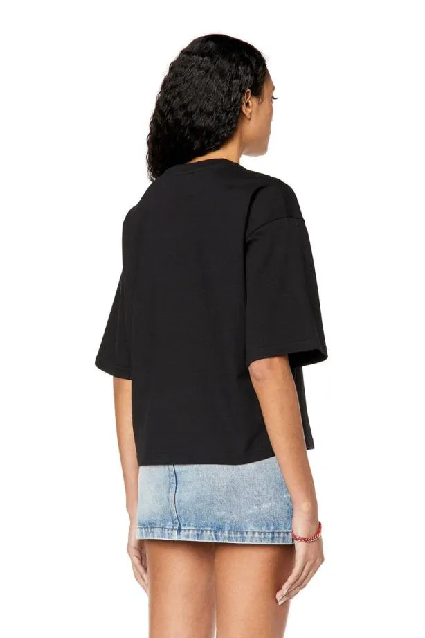 Diesel Trowylabel Black Women TShirts and Tops