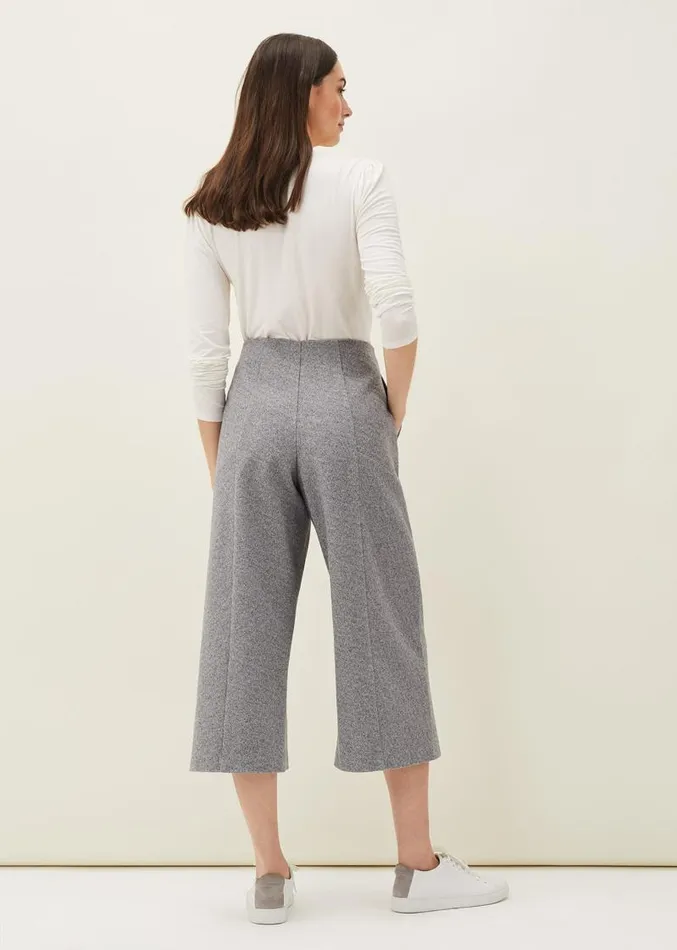 Diza Herringbone Culottes Grey Women Phase Eight Trousers