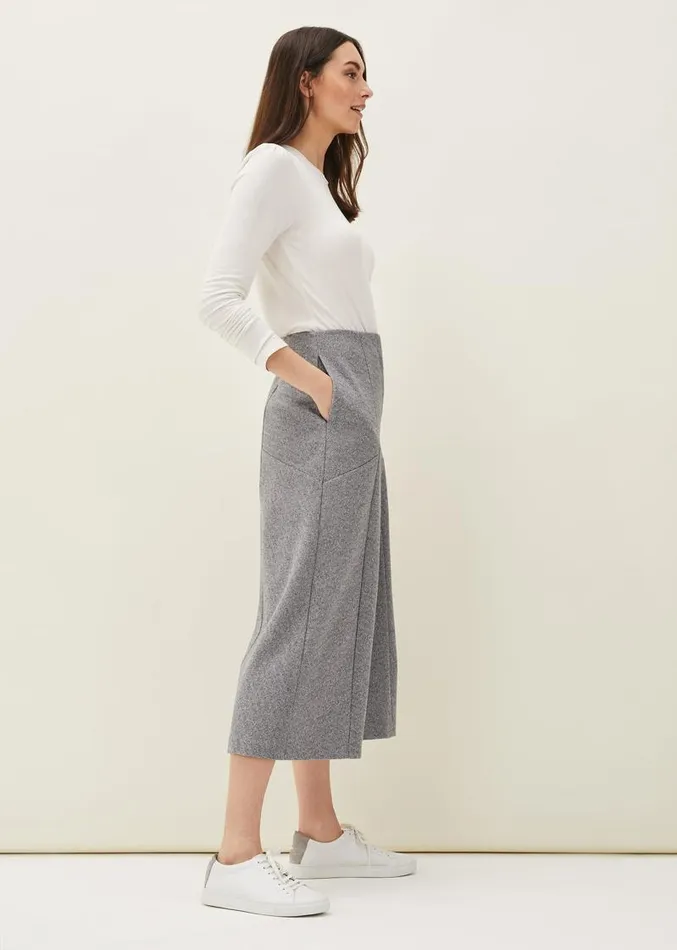 Diza Herringbone Culottes Grey Women Phase Eight Trousers