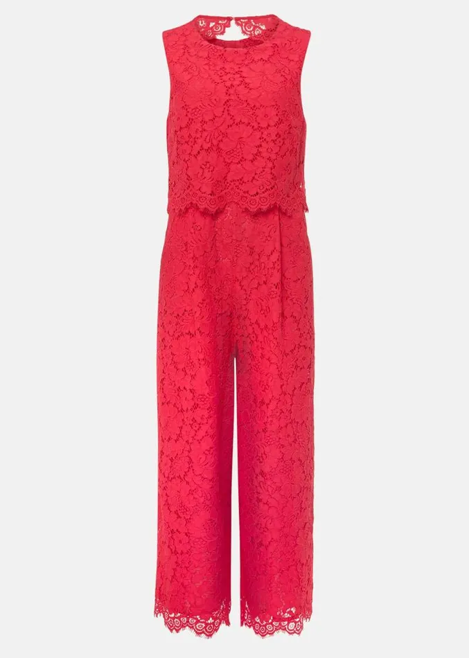 Dora Lace Jumpsuit Raspberry Women Phase Eight Dresses