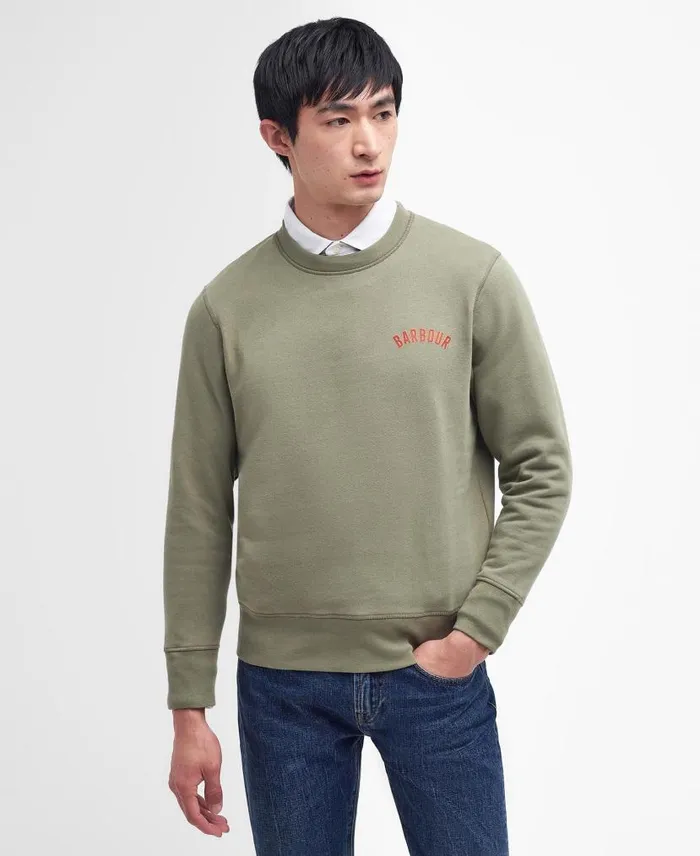 Dragon CrewNeck Sweatshirt Olive Men Barbour Hoodies and Sweatshirts