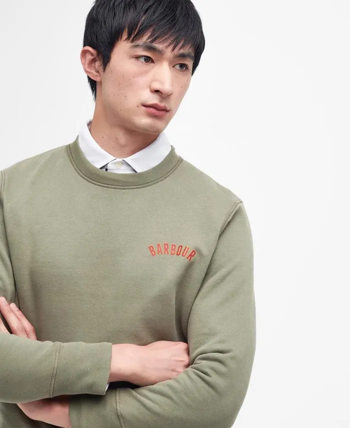 Dragon CrewNeck Sweatshirt Olive Men Barbour Hoodies and Sweatshirts