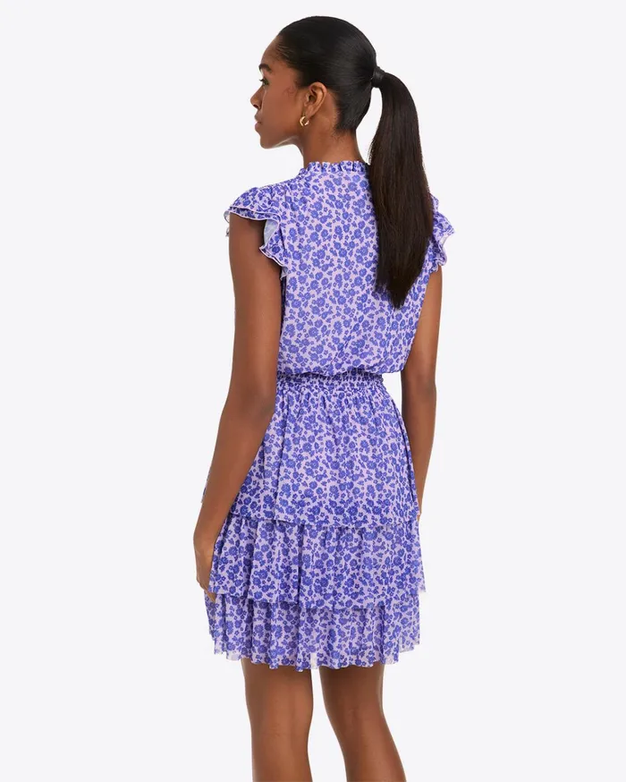 Draper James Alana Tiered Mini Dress In Stretch Mesh Women Dresses