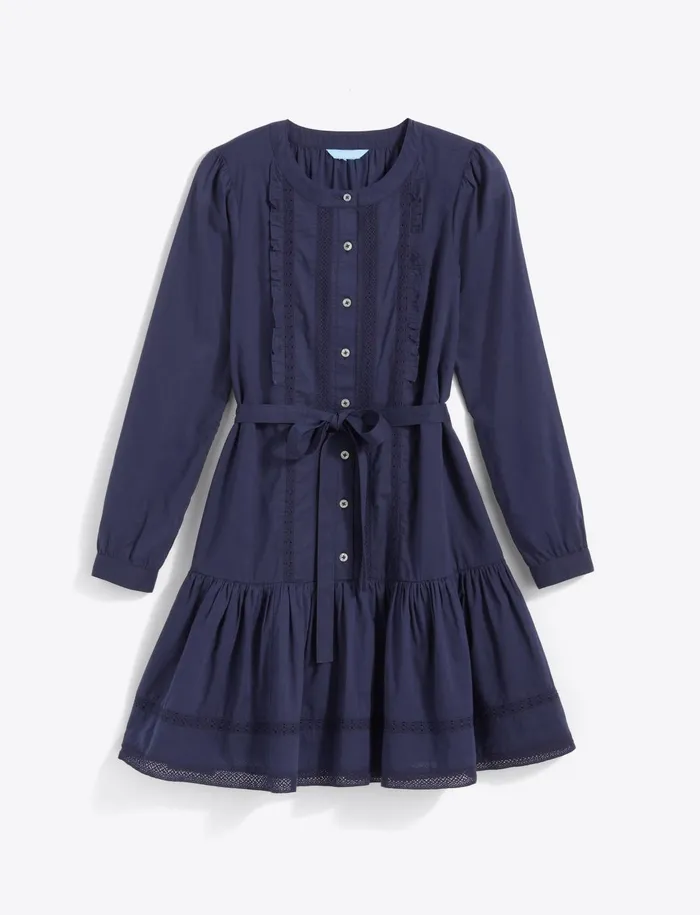 Draper James Elizabeth Mini Dress In Embroidered Stripe Women Dresses