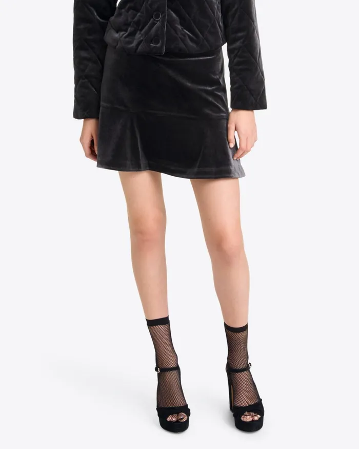 Draper James Flutter Skirt In Velvet Women Bottoms and Skirts