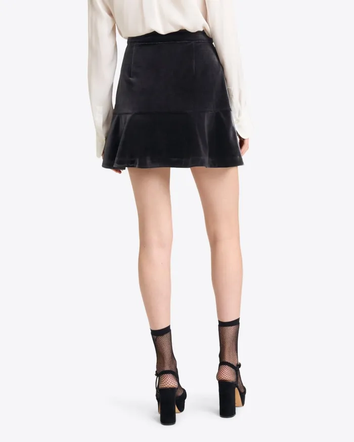 Draper James Flutter Skirt In Velvet Women Bottoms and Skirts