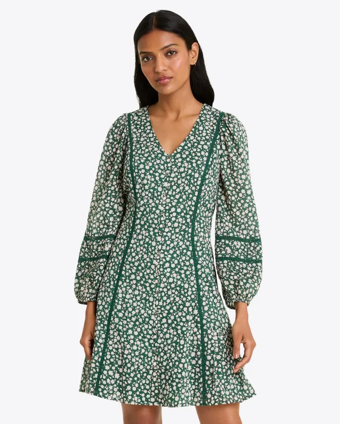 Draper James Gwen LongSleeve Dress In Gauzy Cotton Women Dresses