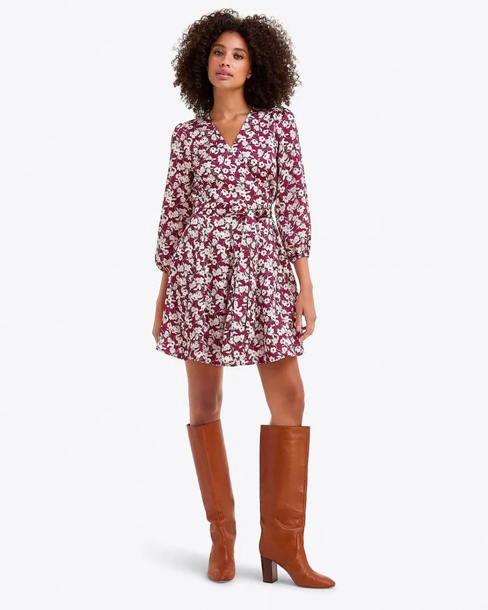 Draper James Jordan LongSleeve Wrap Dress In Hammered Satin Women Dresses