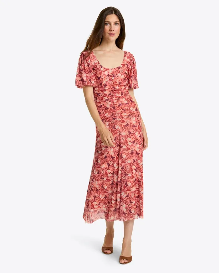 Draper James Mindy Midi Dress In Stretch Mesh Women Dresses