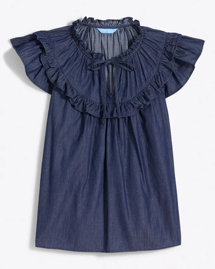 Draper James Raelynn Top In Dark Wash Women Tops
