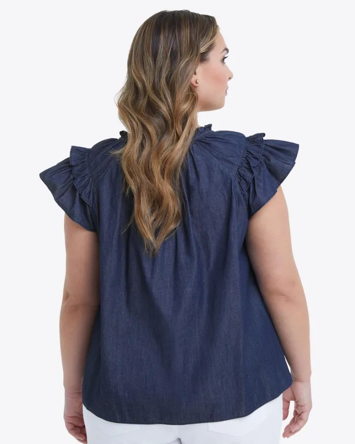 Draper James Raelynn Top In Dark Wash Women Tops