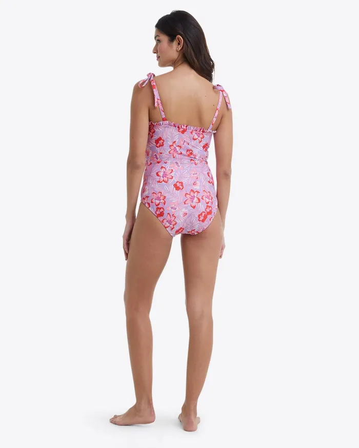 Draper James Ruffled One Piece Swimsuit In Floral Scallop Women Swim