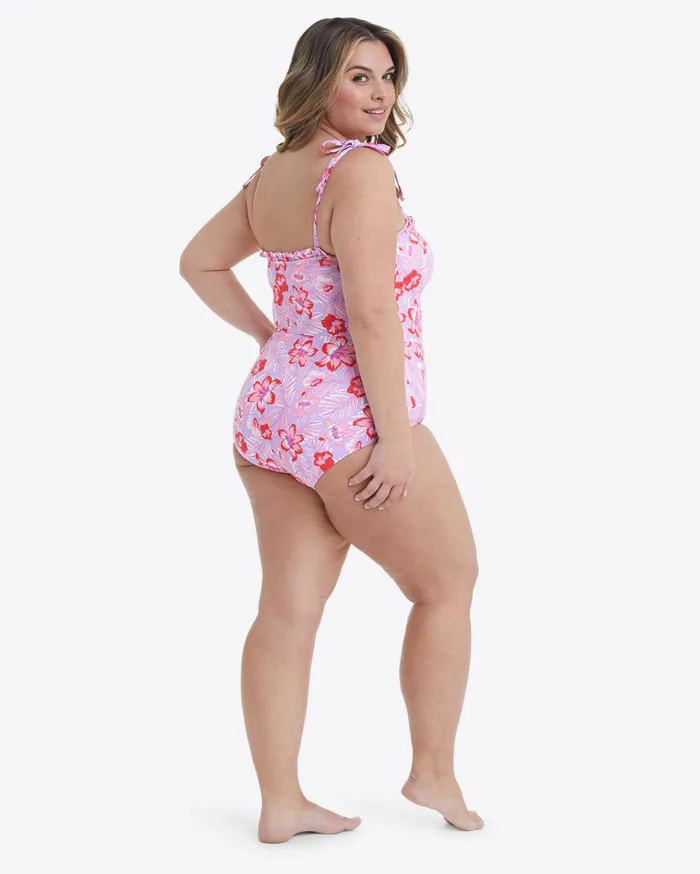 Draper James Ruffled One Piece Swimsuit In Floral Scallop Women Swim