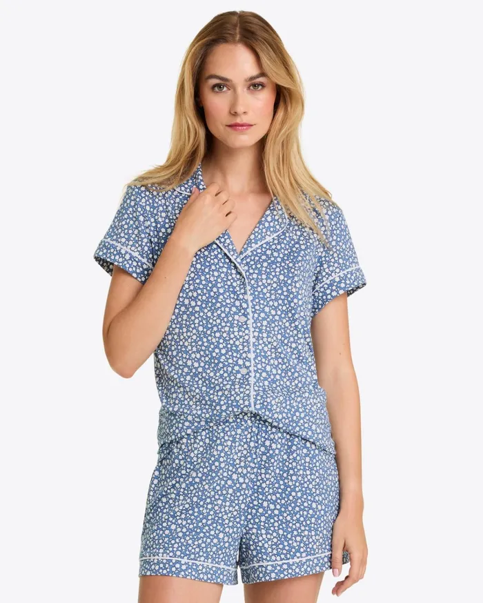 Draper James Sara Pajama Set In Popcorn Ditsy Floral Women Lounge and Pajamas