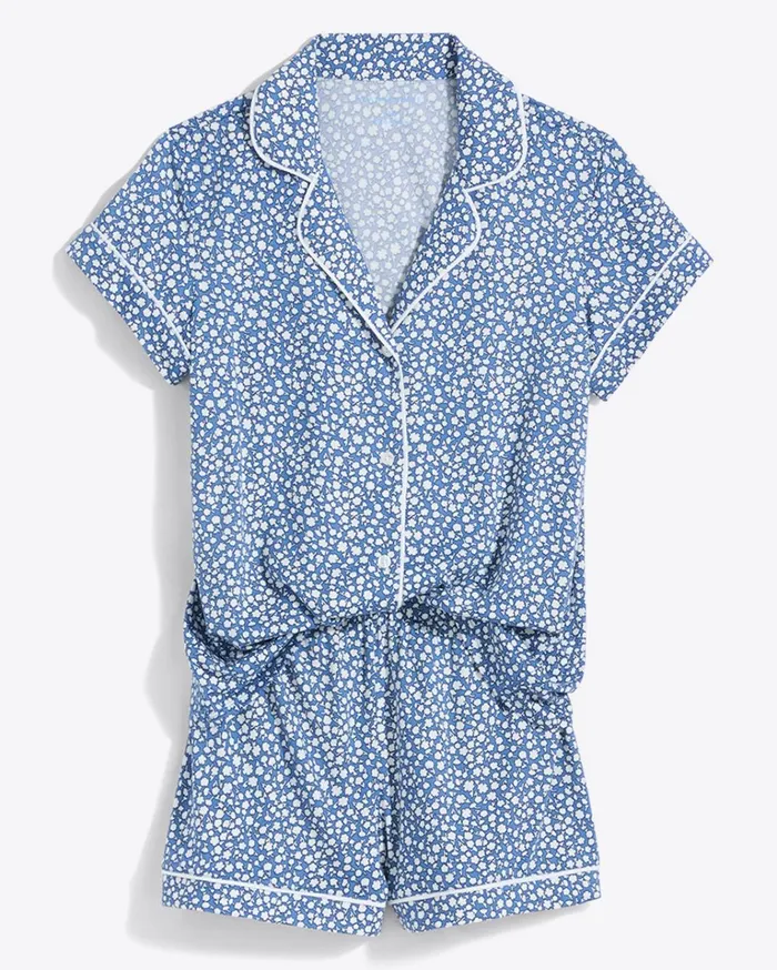 Draper James Sara Pajama Set In Popcorn Ditsy Floral Women Lounge and Pajamas