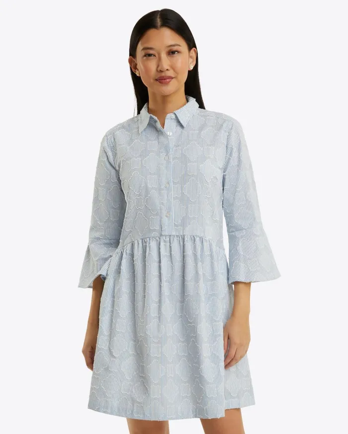 Draper James Sheena Shirtdress In Textured Stripe Women Dresses