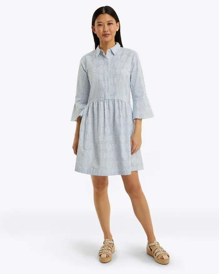 Draper James Sheena Shirtdress In Textured Stripe Women Dresses
