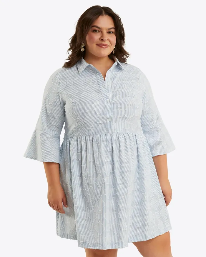 Draper James Sheena Shirtdress In Textured Stripe Women Dresses