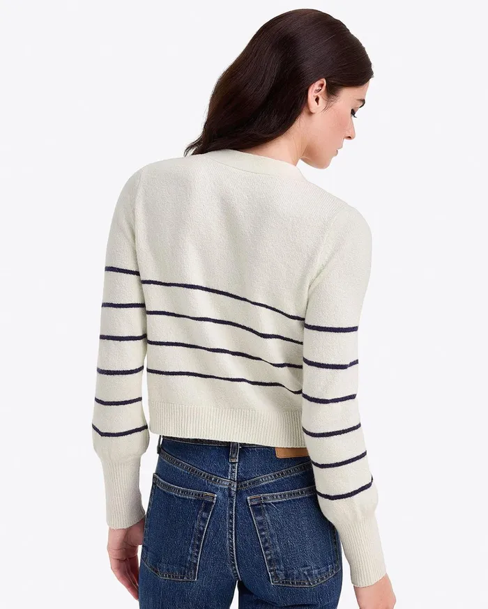 Draper James Stripe Heart Cardigan Women Sweaters