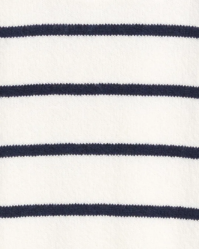Draper James Striped Quarter Zip Sweater In Mariner Stripe Women Sweaters