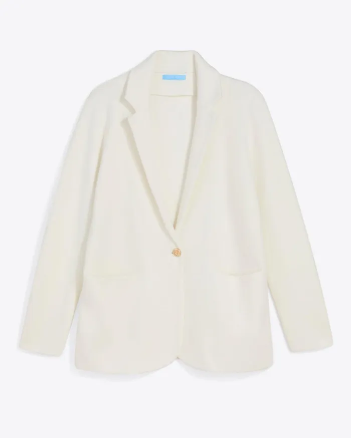 Draper James Sweater Knit Blazer In Magnolia White Women Tops