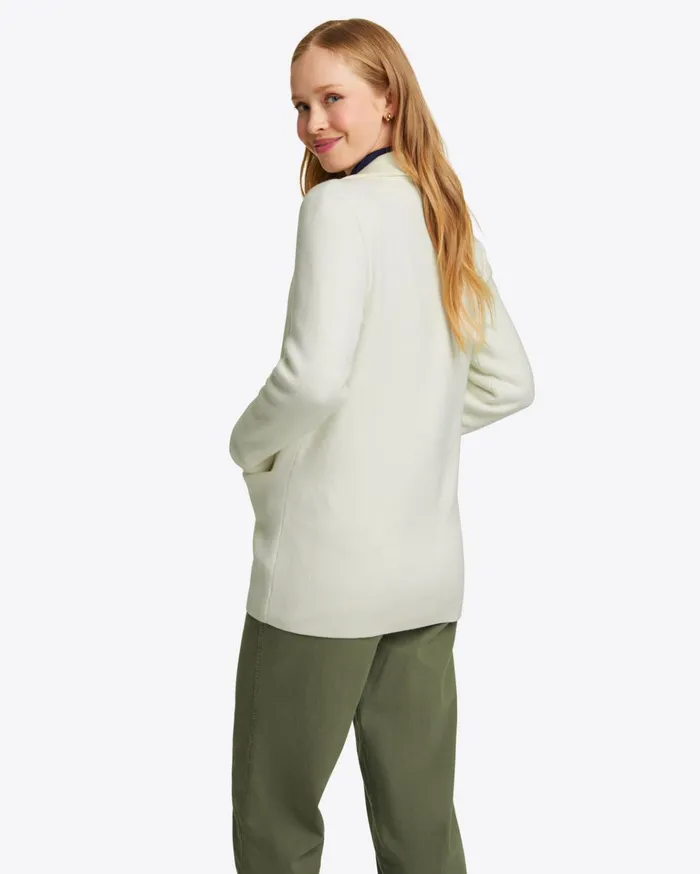 Draper James Sweater Knit Blazer In Magnolia White Women Tops