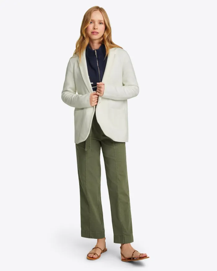 Draper James Sweater Knit Blazer In Magnolia White Women Tops