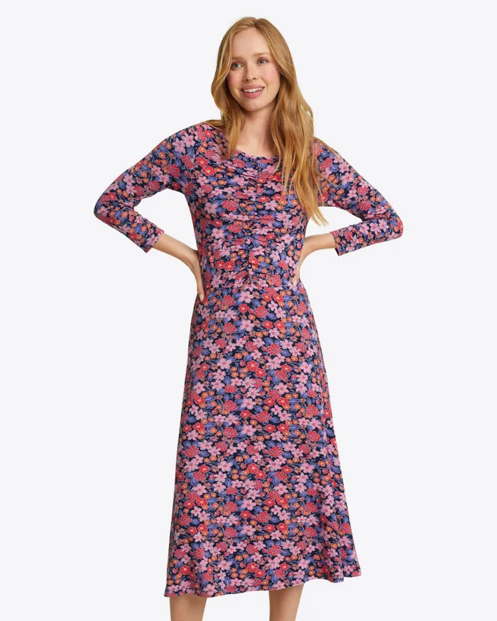 Draper James Tae Midi Dress In Abstract Dahlia Women Dresses