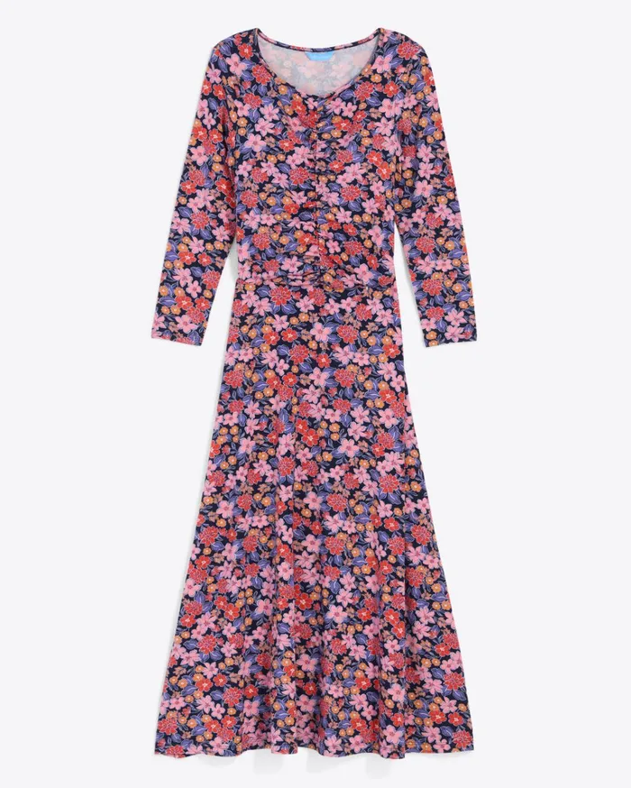 Draper James Tae Midi Dress In Abstract Dahlia Women Dresses