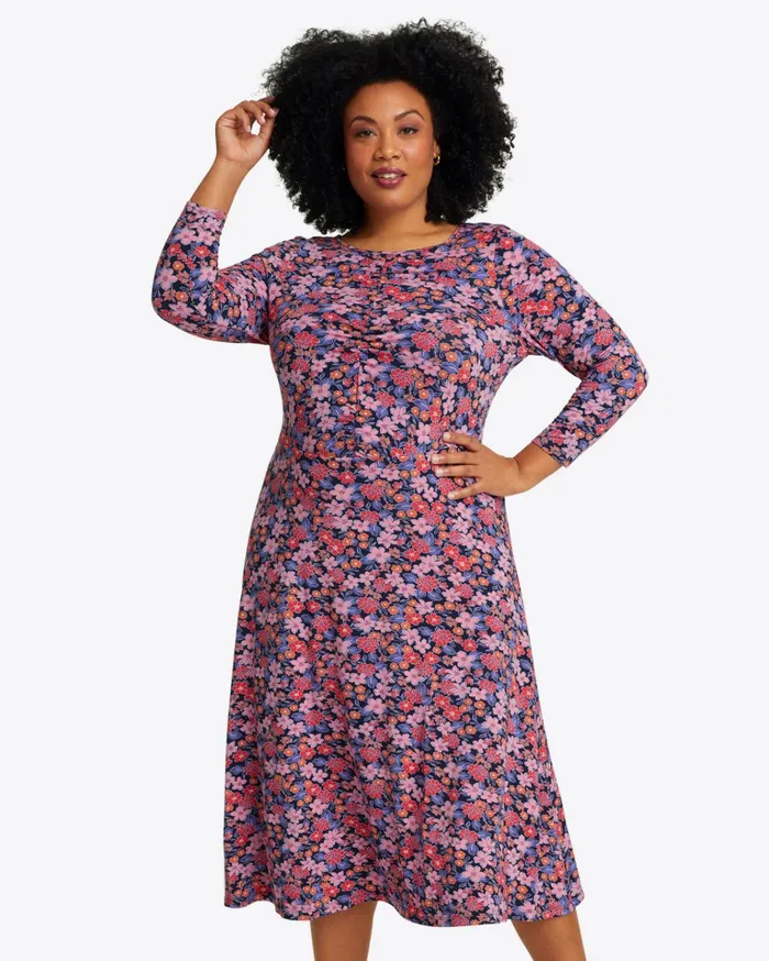 Draper James Tae Midi Dress In Abstract Dahlia Women Dresses