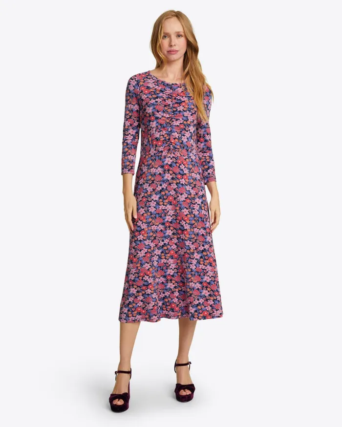 Draper James Tae Midi Dress In Abstract Dahlia Women Dresses