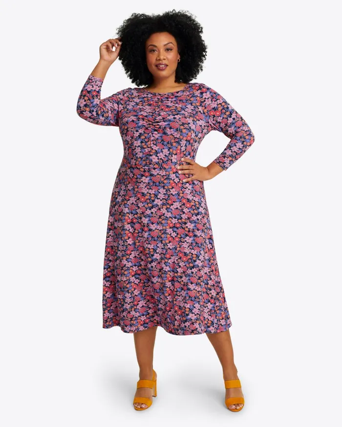 Draper James Tae Midi Dress In Abstract Dahlia Women Dresses