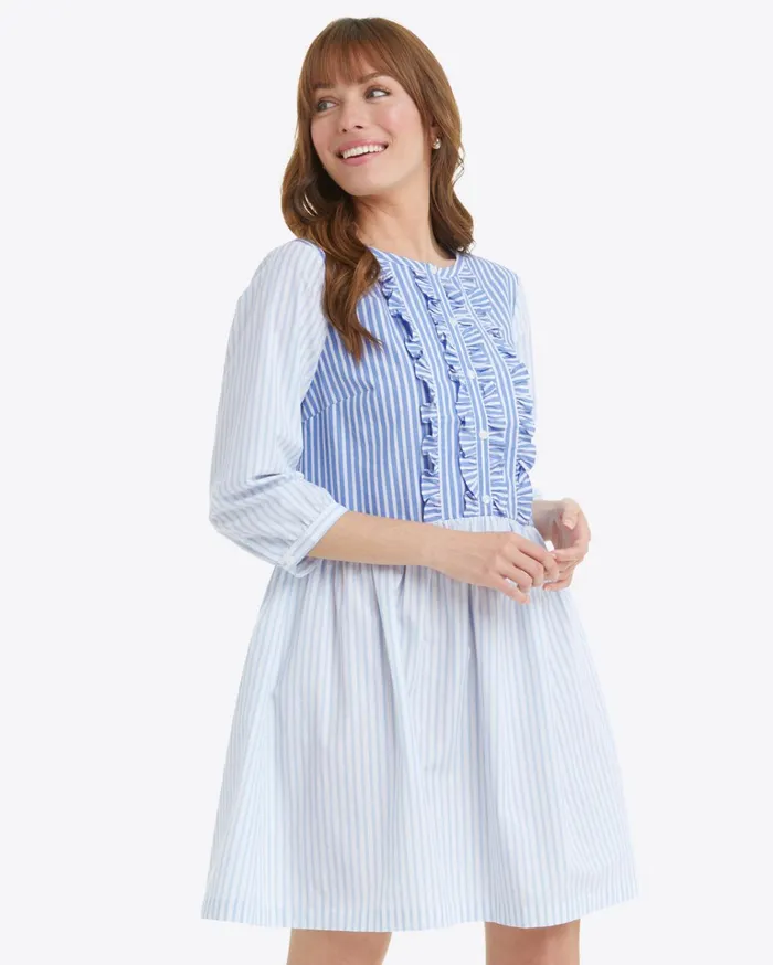 Draper James Wanda Dress In Mixed Stripe Women Dresses