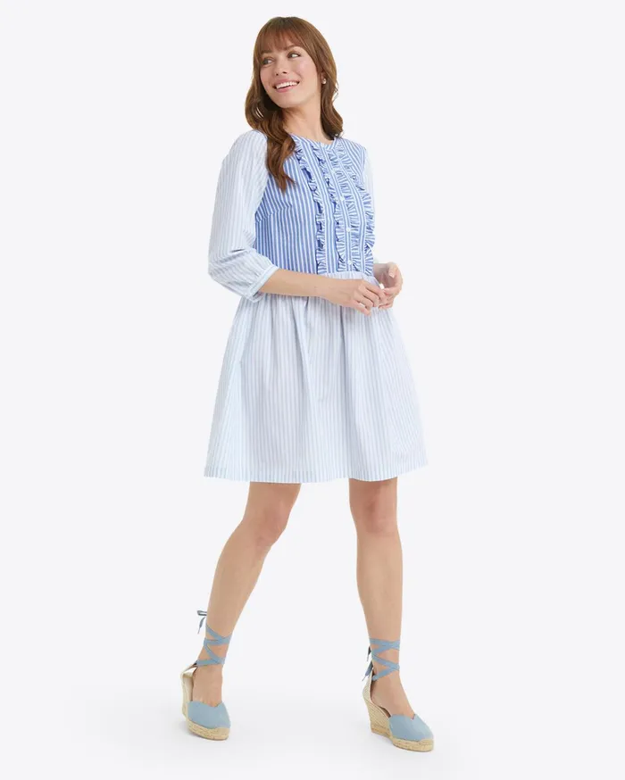 Draper James Wanda Dress In Mixed Stripe Women Dresses