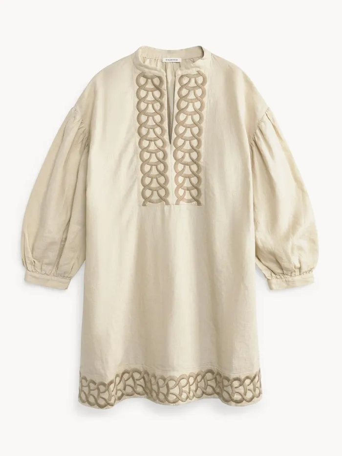 Dresses Women By Malene Birger Limonna Linen Midi Dress Oyster Gray