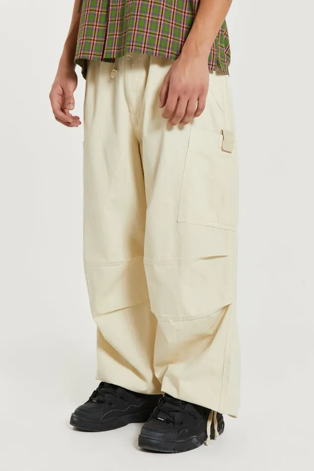 Ecru Parachute Cargo Pants White Men Jaded London Parachute Pants Ecru Parachute Cargo Pants White Men Jaded London Parachute Pants