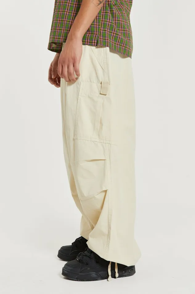 Ecru Parachute Cargo Pants White Men Jaded London Parachute Pants Ecru Parachute Cargo Pants White Men Jaded London Parachute Pants