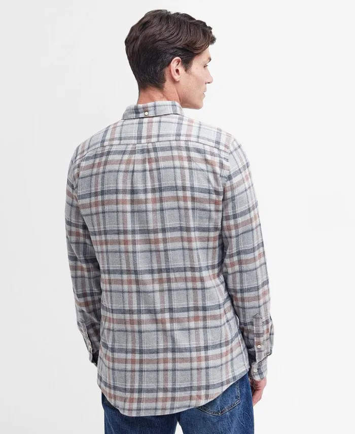 Eddleston Tailored Shirt Grey Marl Men Barbour Shirts