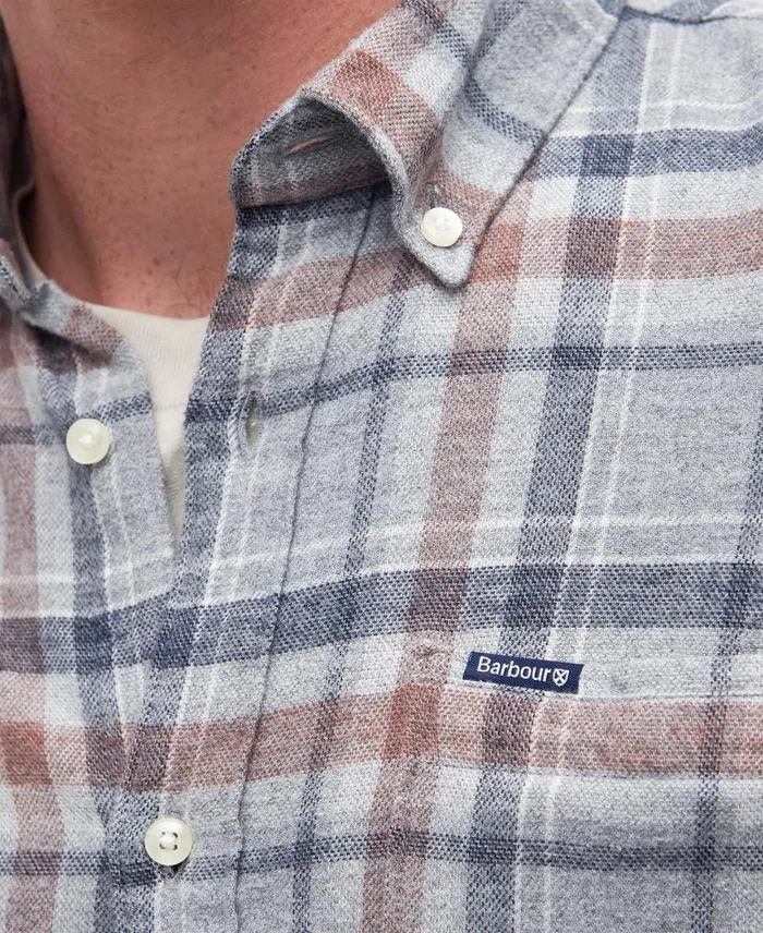 Eddleston Tailored Shirt Grey Marl Men Barbour Shirts
