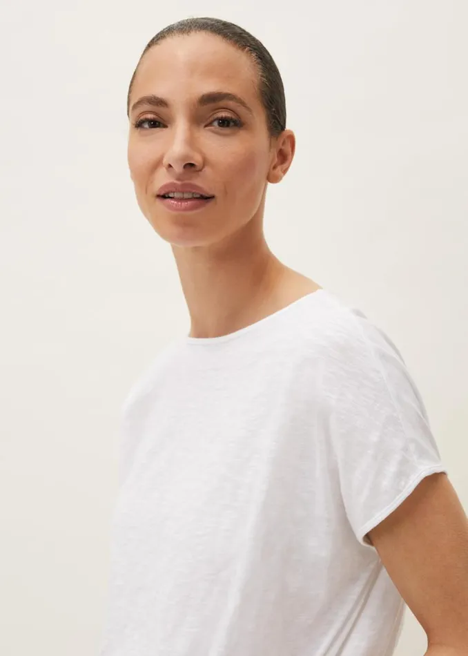 Eden Shirred Hem Top White Women Phase Eight Tops and TShirts
