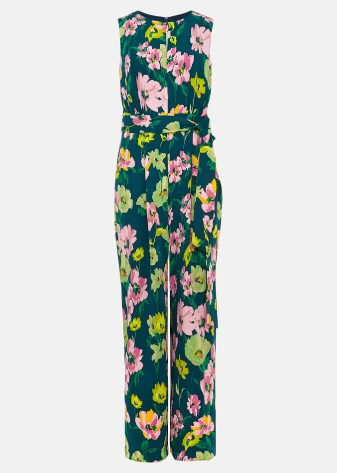 Effie Printed Jumpsuit Tealmulti Women Phase Eight Dresses