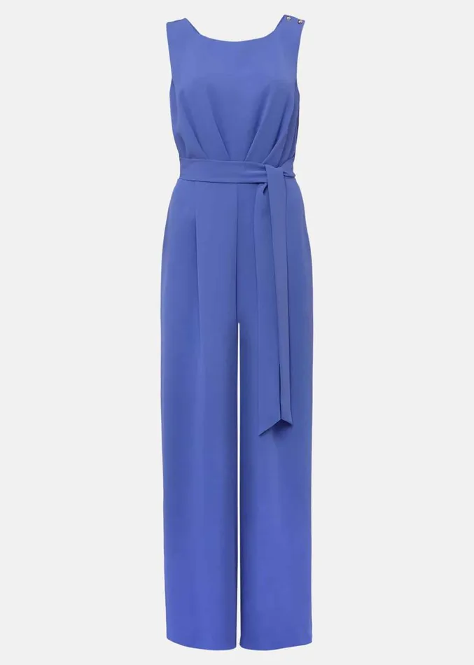 Elaina Blue Wide Leg Jumpsuit Foxglove Blue Women Phase Eight Dresses
