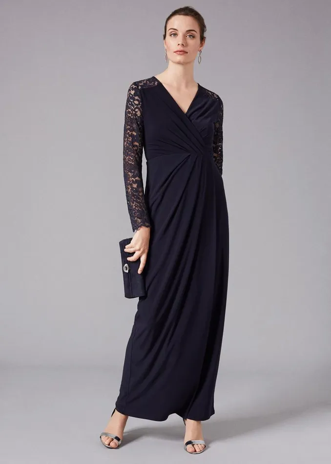 Elanor Lace Maxi Dress Navy Women Phase Eight Dresses