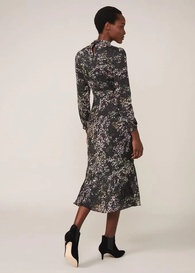 Elinore Printed Burnout Dress Blackmulti Women Phase Eight Dresses
