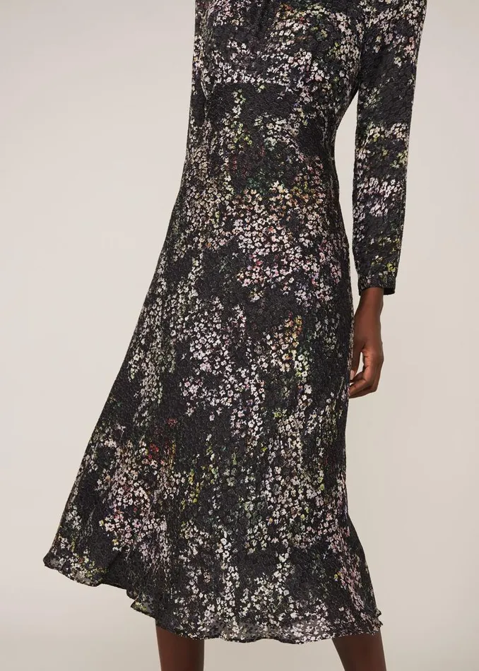 Elinore Printed Burnout Dress Blackmulti Women Phase Eight Dresses
