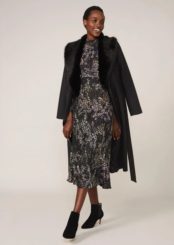 Elinore Printed Burnout Dress Blackmulti Women Phase Eight Dresses