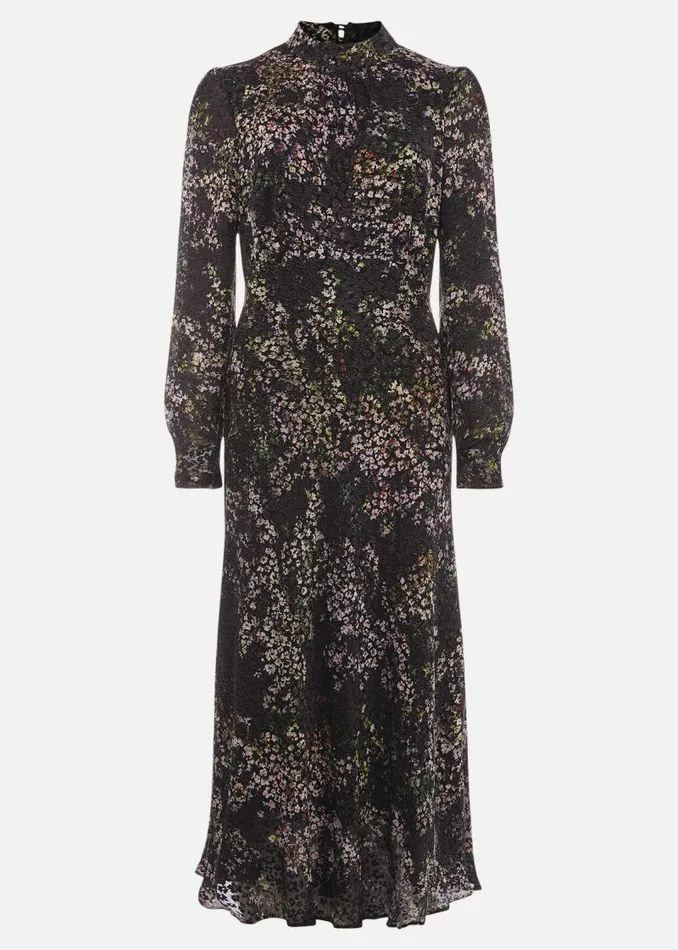 Elinore Printed Burnout Dress Blackmulti Women Phase Eight Dresses