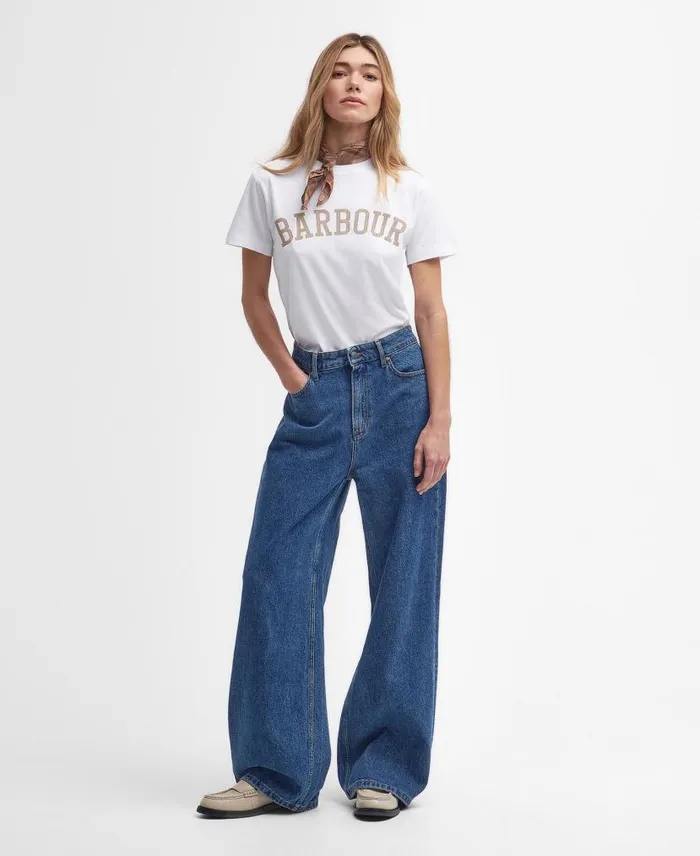 Ella Logo TShirt Blue Haze Women Barbour TShirts